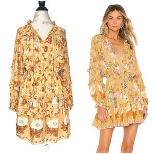 Saints & Hearts | Women | Floral Marigold Boho Cowgirl Spring Mini Dress | Small